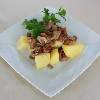 Boiled potatoes with mushrooms: recipes with photos