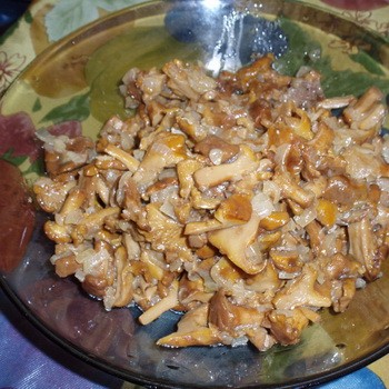 Chanterelles dengan daging: resipi hidangan cendawan yang hangat