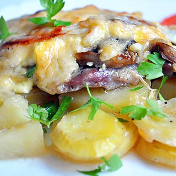 Pommes de terre aux champignons et au fromage: recettes de cuisine