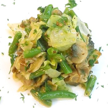 Salad cendawan dengan champignons: resipi mudah